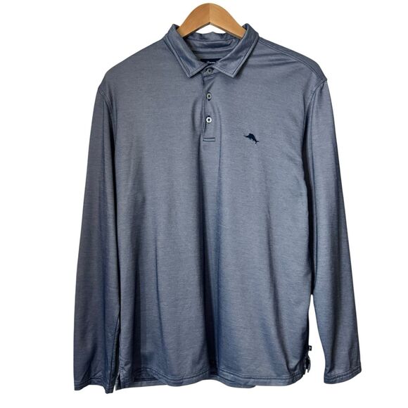 Tommy Bahama Mens Size XXL Performance Polo Shirt Long Sleeve Blue - Picture 1 of 9